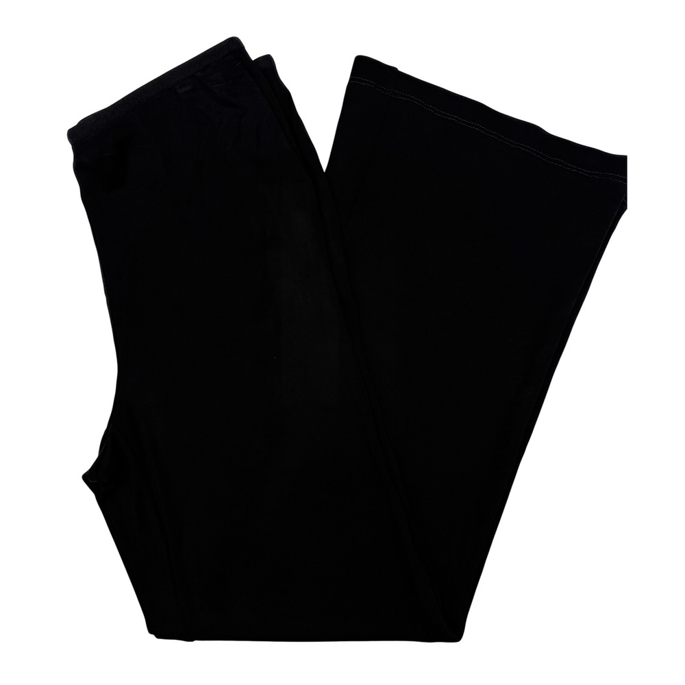 Helmut Lang Black Viscose Wide Leg Pants Trousers HLW73723 Womens Medium